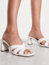 ASOS DESIGN Hatley mid heeled mules in white