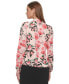 ფოტო #2 პროდუქტის Petite Floral-Print Tie-Neck Blouse