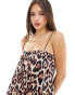 Фото #8 товара ASOS DESIGN crushed satin slip midi dress in animal print