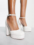 Фото #1 товара ASOS DESIGN Priority platform high block heeled shoes in white croc