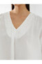Фото #9 товара 4sak60133uw 001 Kırık Beyaz Kadın Dokuma Uzun Kollu Bluz