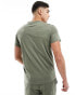 Фото #4 товара Calvin Klein monogram crew neck tee in olive