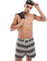 Фото #1 товара River Island swim trunks in black mono print