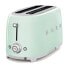 SMEG Four Slice Toaster Pastel Green TSF02PGEU - 4 slice(s) - Green - Steel - Buttons - Level - Rotary - China - 1500 W