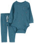 Фото #4 товара Baby 2-Piece Camp Print Bodysuit Pant Set 6M