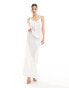 Vila Bridal satin maxi skirt co-ord in white