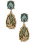 Gold-Tone Mixed Stone Drop Earrings