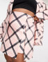 The Frolic Plus check print split detail mini skirt co-ord in pale pink