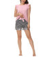 ფოტო #6 პროდუქტის Women's Ruffle Sleeve Tank with the Shorts 2 Pc. Pajama Set