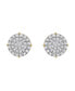 ფოტო #4 პროდუქტის Round Cut Natural Certified Diamond (0.93 cttw) 14k Yellow Gold Earrings Dartboard Stud Design