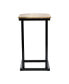 Фото #8 товара Artisan-Crafted Mango Wood End Table With Iron Frame