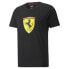 Puma Sf Race Bold Color Shield Crew Neck Short Sleeve T-Shirt Mens Black Casual