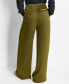 ფოტო #2 პროდუქტის Women's Glazed High Rise Seamed-Cuff Wide-Leg Pants