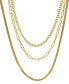 ფოტო #1 პროდუქტის Curb Chain, Paper Clip Chain, and Herringbone Chain Necklace Set