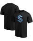 Фото #1 товара Men's Black Seattle Kraken Primary Logo T-shirt