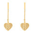 Gold-plated steel earrings with heart pendant TH2780303