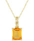 ფოტო #1 პროდუქტის Citrine (2-1/6 ct. t.w.) & Diamond (1/20 ct. t.w.) Braided Bale 18" Pendant Necklace in 14k Gold