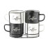Фото #1 товара Набор из 4 кружек Mug Home ESPRIT Белый Чёрный Металл Фарфор 380 ml 13 x 9 x 9 cm
