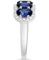 Lab Grown Sapphire (3-1/4 ct. t.w.) & Lab Grown Diamond (1/3 ct. t.w.) Five Stone Oval Ring in 14k White Gold