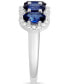 Фото #4 товара Lab Grown Sapphire (3-1/4 ct. t.w.) & Lab Grown Diamond (1/3 ct. t.w.) Five Stone Oval Ring in 14k White Gold