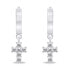 Silver hoop earrings Cross EA644W