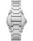 ფოტო #3 პროდუქტის Men's Quartz Three Hand Date Silver-Tone Stainless Steel Watch 44mm