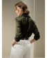 Фото #2 товара Women's Tailored Button Down Silk Shirt for Women