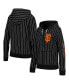 Фото #1 товара Women's Black San Francisco Giants Pinstripe Tri-Blend Full-Zip Jacket