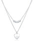 Silver double necklace Heart SVLN0380X61BI45