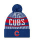 Фото #1 товара Men's Royal Chicago Cubs Striped Cuffed Knit Hat with Pom