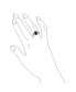 Art Deco Style 3CT Cubic Zirconia AAA CZ Pave Royal Blue Marquise Solitaire Simulated Sapphire Engagement Ring For Women .925 Sterling Silver