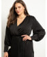 Фото #3 товара Платье макси из атласа размер плюс, ELOQUII, 16, черный оникс