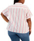 Фото #2 товара Plus Size Cotton Striped Camp Shirt
