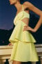 Фото #4 товара Атласное мини-платье объемного кроя ZARA