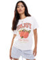 Stradivarius enjoy strawberry detail graphic t-shirt in white