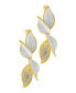 ფოტო #3 პროდუქტის 14K Gold-Plated Crystal Flower Branch Leaf Earrings