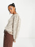 Фото #4 товара Pieces puff sleeve mixed yarn jumper in cream