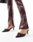 Фото #2 товара River Island kitten heel slingbacks in burgundy