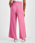 Фото #2 товара Petite High Rise Textured Wide Leg Pants, Created for Macy's