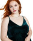 Фото #12 товара Plus Size Velvet Empire-Waist Sleeveless Midi Dress