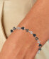 ფოტო #2 პროდუქტის Black Spinel Open Heart Link Bracelet (1-1/2 ct. t.w.) in Sterling Silver