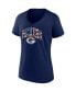 Фото #3 товара Women's Navy Green Bay Packers Team Banner Wave V-Neck T-shirt