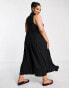 Фото #4 товара ASOS DESIGN Curve collared button through midi smock dress in black