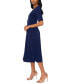 Women's Short-Sleeve Button-Front Midi Dress