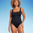 Фото #2 товара Women's Shaping Square Neck One Piece Swimsuit - Shade & Shore Black M