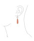 Фото #3 товара Unique Geometric Oval Linear Long Shape Tear Drop Natural Multi-Tier Earthy Rose Quartz Gemstone Party Dangling Earrings Fish hook for Women in Rose Gold Plated