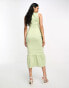 Фото #2 товара True Violet statement structured frill maxi dress in sage