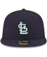 Фото #3 товара Men's Navy St. Louis Cardinals Logo White 59FIFTY Fitted Hat