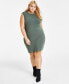 ფოტო #1 პროდუქტის Plus Size Sleeveless Grommet-Detail Mini Dress, Created for Macy's