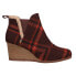 Фото #1 товара TOMS Kelsey Wedge Round Toe Booties Womens Red Casual Boots 10015795T